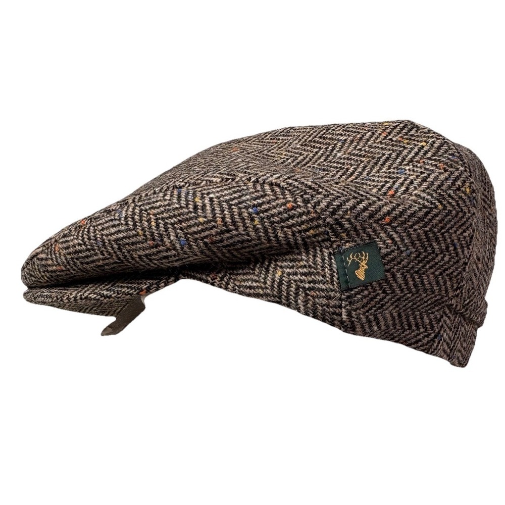 Mucros Weavers Workshop Trinity Tweed Flat Cap Hat Size L  Brown Plaid Ireland - Picture 4 of 7